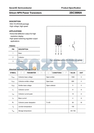 2SC3886A datasheet - Silicon NPN Power Transistors