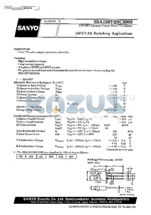 2SC3902 datasheet - 160V/1.5A Switching Applications