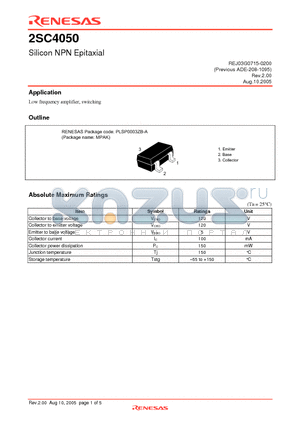 2SC4050KIETR datasheet - Silicon NPN Epitaxial