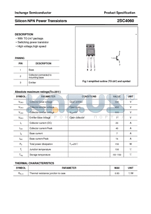 2SC4060 datasheet - Silicon NPN Power Transistors
