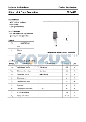 2SC4073 datasheet - Silicon NPN Power Transistors