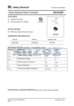 2SC4102W datasheet - Silicon Epitaxial Planar Transistor