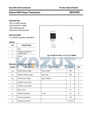 2SC4105 datasheet - Silicon NPN Power Transistors