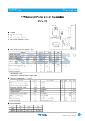 2SC4132 datasheet - NPN Epitaxial Planar Silicon Transistors