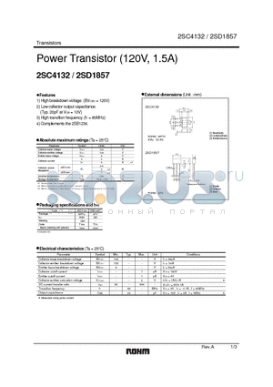 2SC4132T100R datasheet - Power Transistor  (120V, 1.5A)