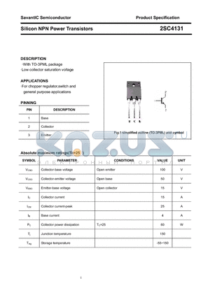 2SC4131 datasheet - Silicon NPN Power Transistors
