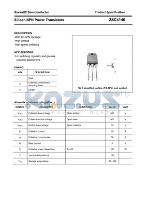 2SC4140 datasheet - Silicon NPN Power Transistors