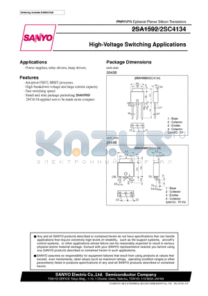 2SC4134 datasheet - High-Voltage Switching Applications