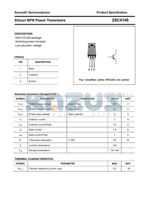 2SC4148 datasheet - Silicon NPN Power Transistors