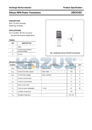 2SC4153 datasheet - Silicon NPN Power Transistors