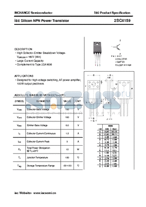 2SC4159 datasheet - isc Silicon NPN Power Transistor