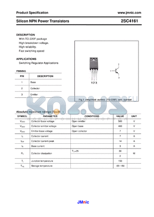 2SC4161 datasheet - Silicon NPN Power Transistors