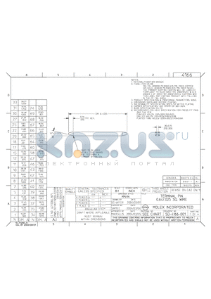 08-52-1205 datasheet - TERMINAL PIN 0.64 / .025 SQ. WIRE