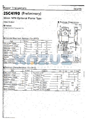 2SC4190 datasheet - Silicon NPN Epitaxial Planar Type