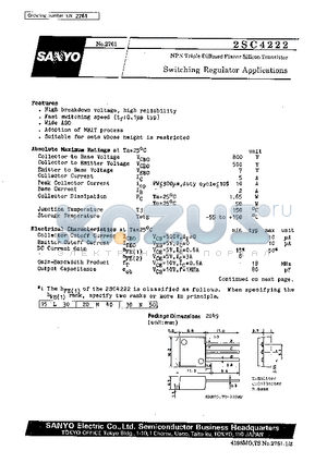 2SC4222 datasheet - Switching Regulator Applications