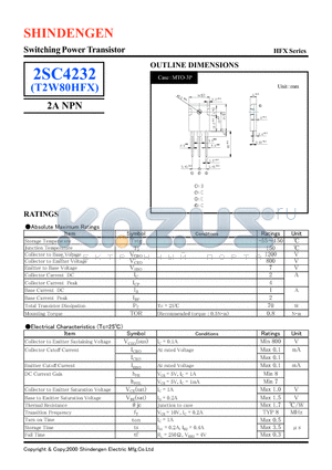2SC4232 datasheet - Switching Power Transistor(2A NPN)