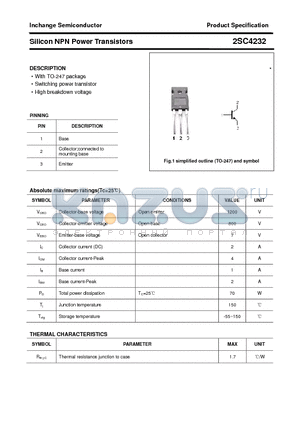 2SC4232 datasheet - Silicon NPN Power Transistors