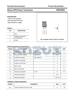 2SC4232 datasheet - Silicon NPN Power Transistors