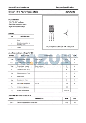 2SC4236 datasheet - Silicon NPN Power Transistors