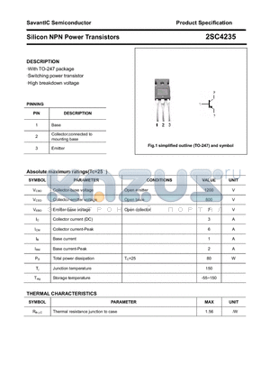 2SC4235 datasheet - Silicon NPN Power Transistors