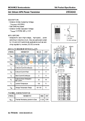 2SC4242 datasheet - isc Silicon NPN Power Transistor