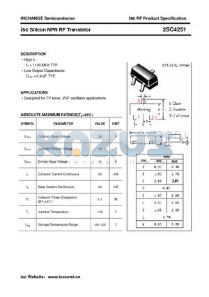 2SC4251 datasheet - isc Silicon NPN RF Transistor