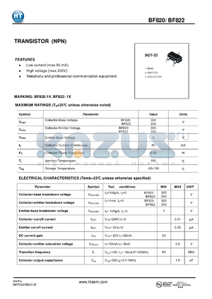 BF820 datasheet - TRANSISTOR (NPN)