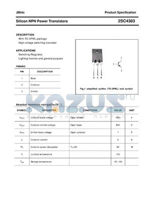 2SC4303 datasheet - Silicon NPN Power Transistors