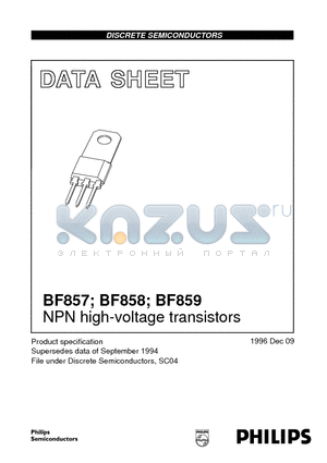 BF857 datasheet - NPN high-voltage transistors