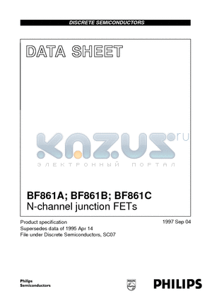 BF861 datasheet - N-channel junction FETs