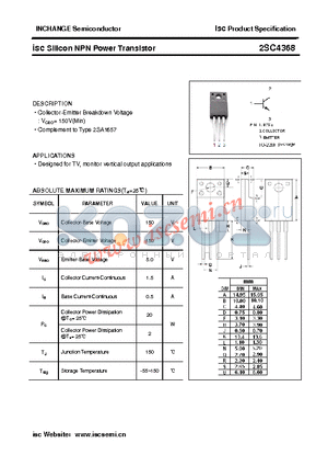 2SC4368 datasheet - isc Silicon NPN Power Transistor