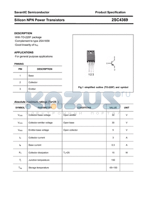 2SC4369 datasheet - Silicon NPN Power Transistors