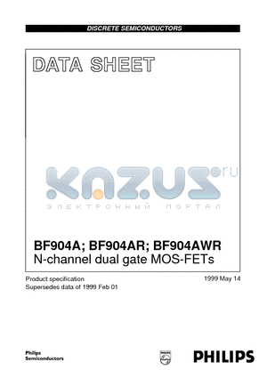 BF904AWR datasheet - N-channel dual gate MOS-FETs