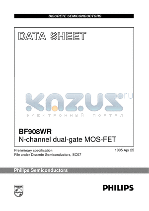 BF908WR datasheet - N-channel dual-gate MOS-FET