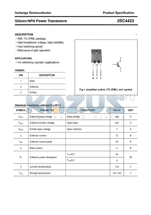 2SC4423 datasheet - Silicon NPN Power Transistors