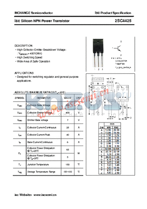 2SC4425 datasheet - isc Silicon NPN Power Transistor