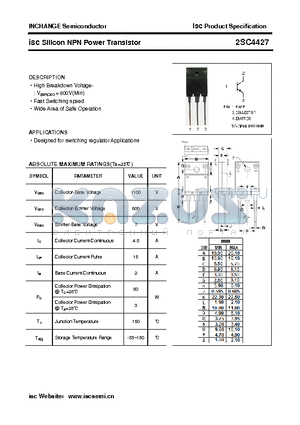 2SC4427 datasheet - isc Silicon NPN Power Transistor