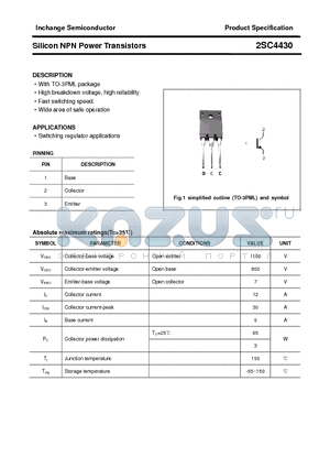 2SC4430 datasheet - Silicon NPN Power Transistors