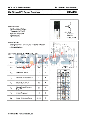 2SC4438 datasheet - isc Silicon NPN Power Transistor