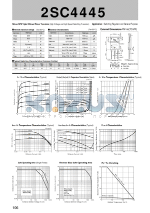 2SC4445_01 datasheet - Silicon NPN Triple Diffused Planar Transistor