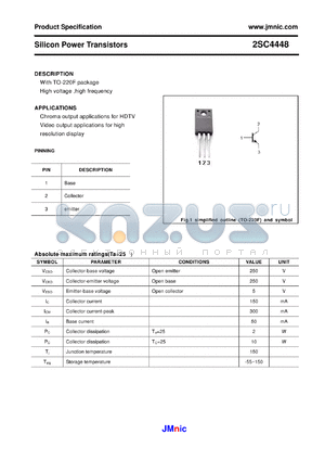 2SC4448 datasheet - Silicon Power Transistors