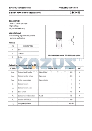 2SC4445 datasheet - Silicon NPN Power Transistors