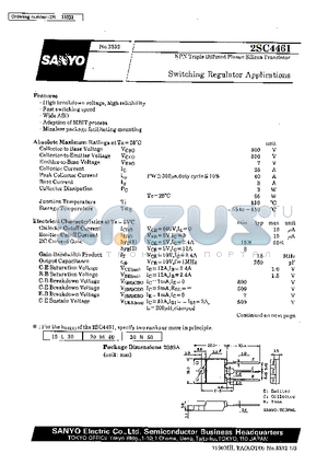2SC4461 datasheet - Switching Regulator Applications
