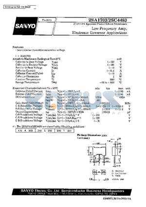 2SC4483 datasheet - Low-Frequency Amp, Electronic Governor Applications