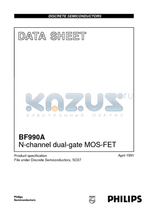 BF990A datasheet - N-channel dual-gate MOS-FET