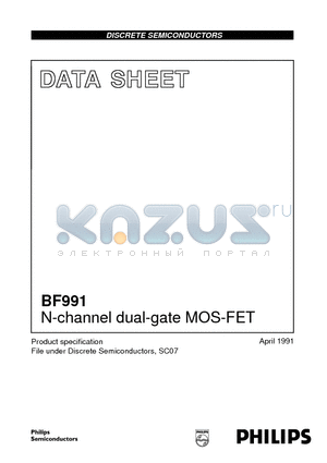 BF991 datasheet - N-channel dual-gate MOS-FET