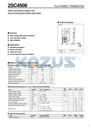 2SC4509 datasheet - POWER TRANSISTOR