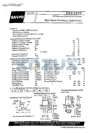 2SC4522 datasheet - High-Speed Switching Applications