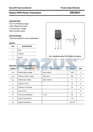 2SC4531 datasheet - Silicon NPN Power Transistors