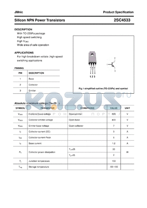 2SC4533 datasheet - Silicon NPN Power Transistors